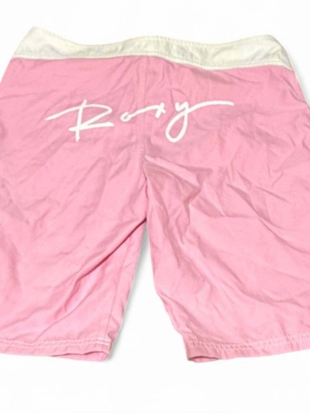 Vintage Roxy Quiksilver Pink Board Shorts Y2K Surfer McBling Logo Swim Trunks
